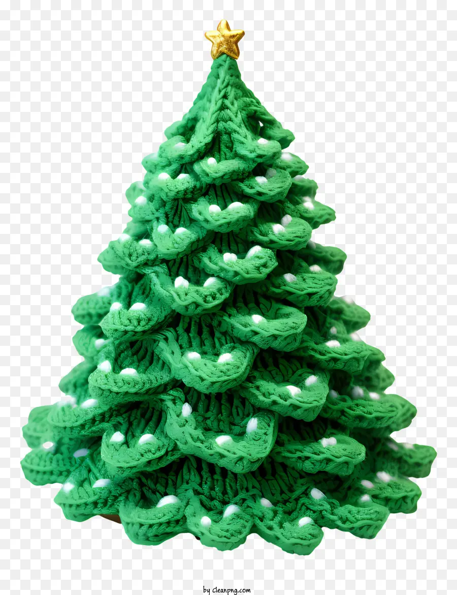 Arbre De Noël Tricoté Vert，Les Points Blancs PNG