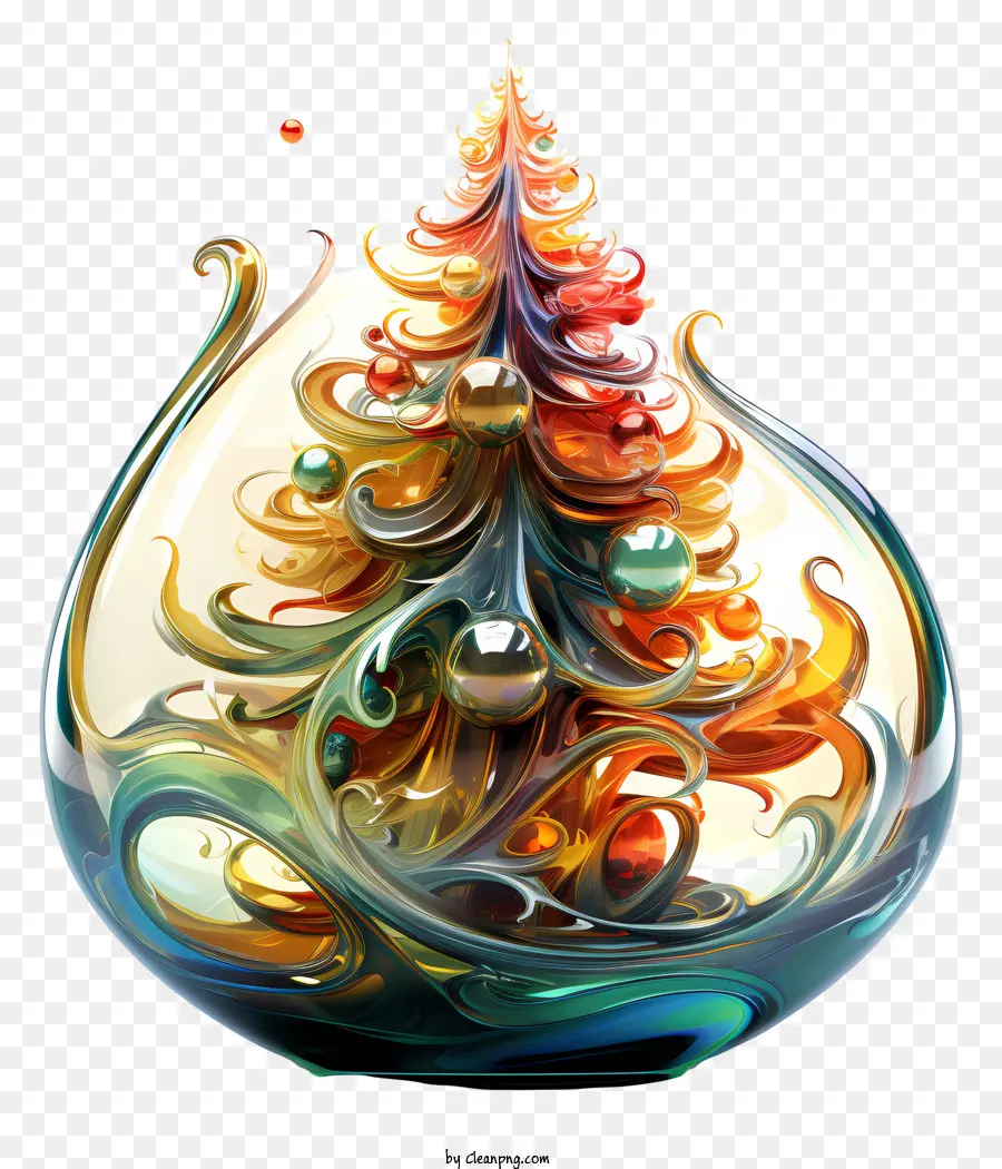 Arbre De Noël En Verre，Décoration D'arbre De Noël PNG