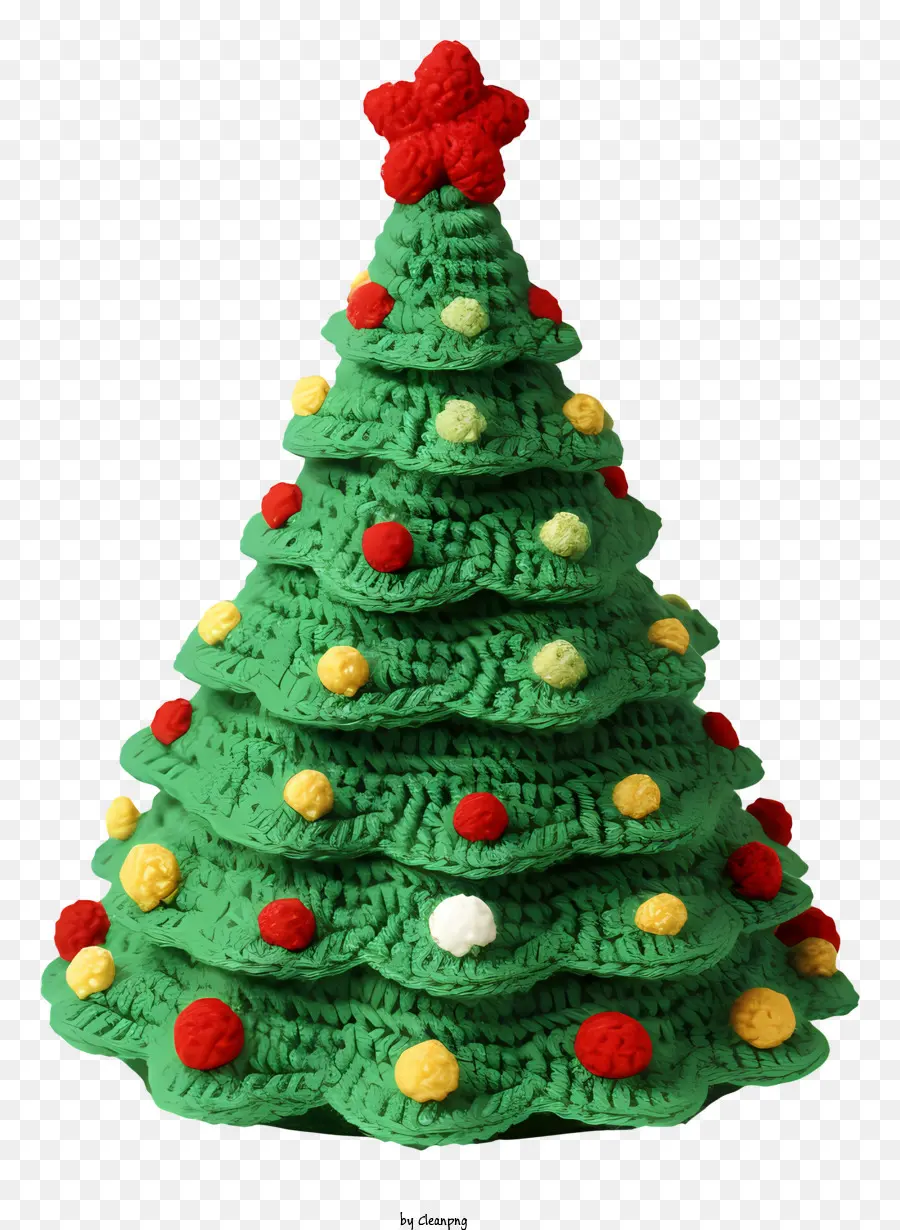 Arbre De Noël Au Crochet，Fil Vert PNG