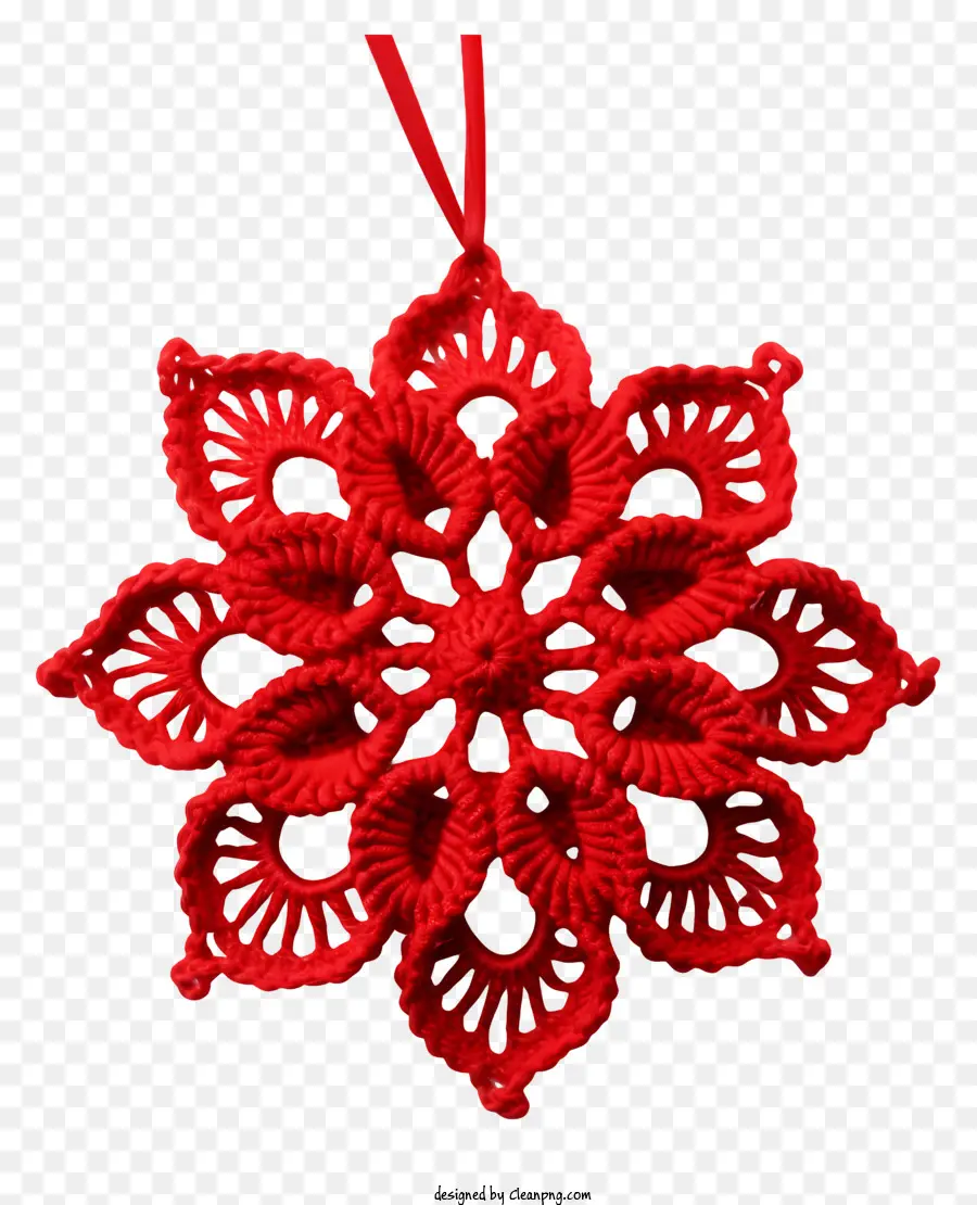 Fleur Au Crochet，Fleur Rouge PNG