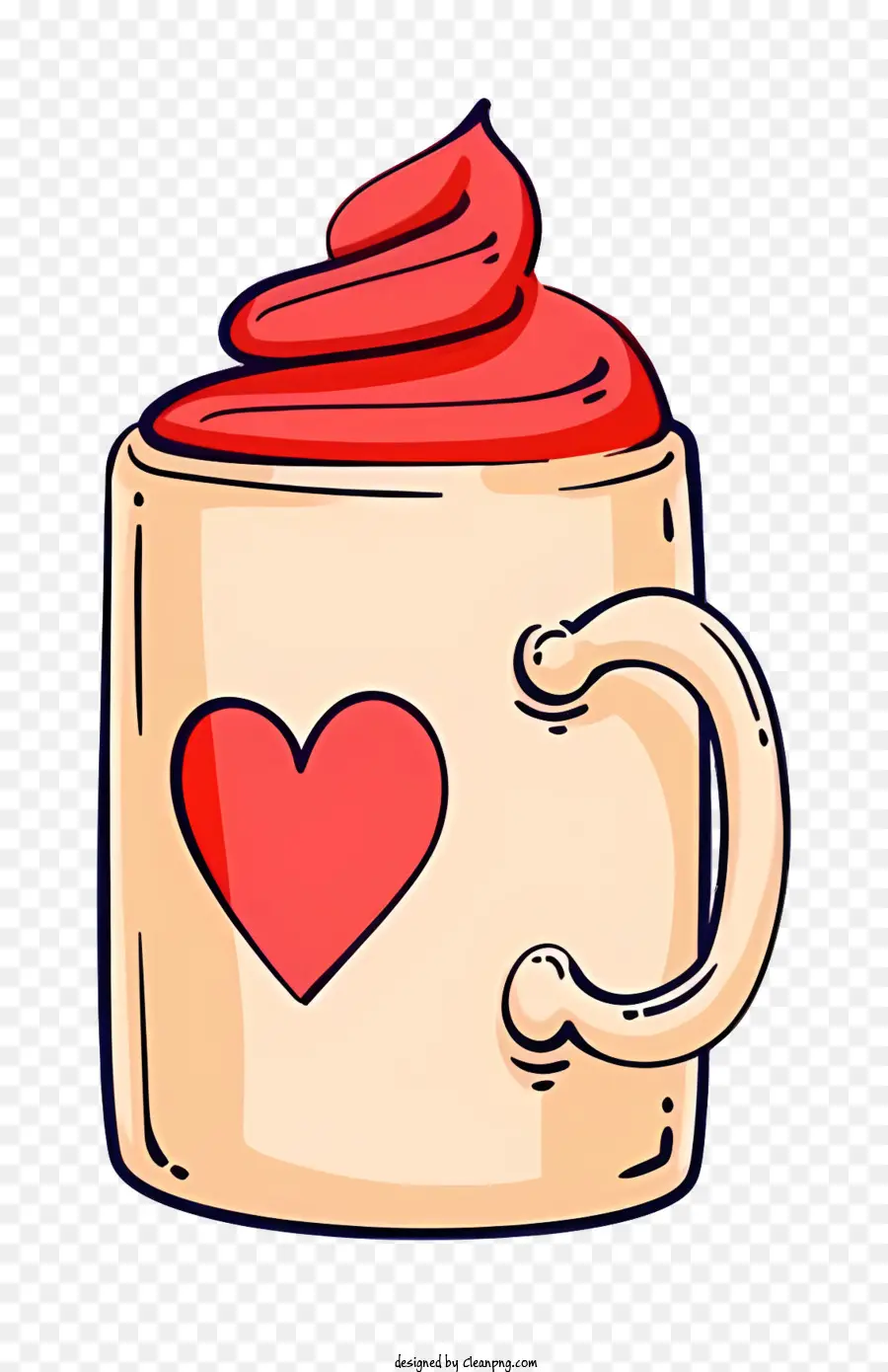 Coupe Rouge，Tasse Beige Avec Coeur PNG