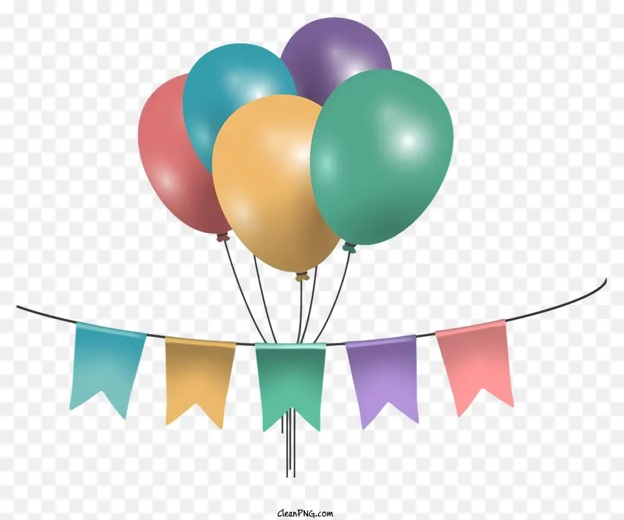 Chaîne De Ballons，Ballons Colorés PNG