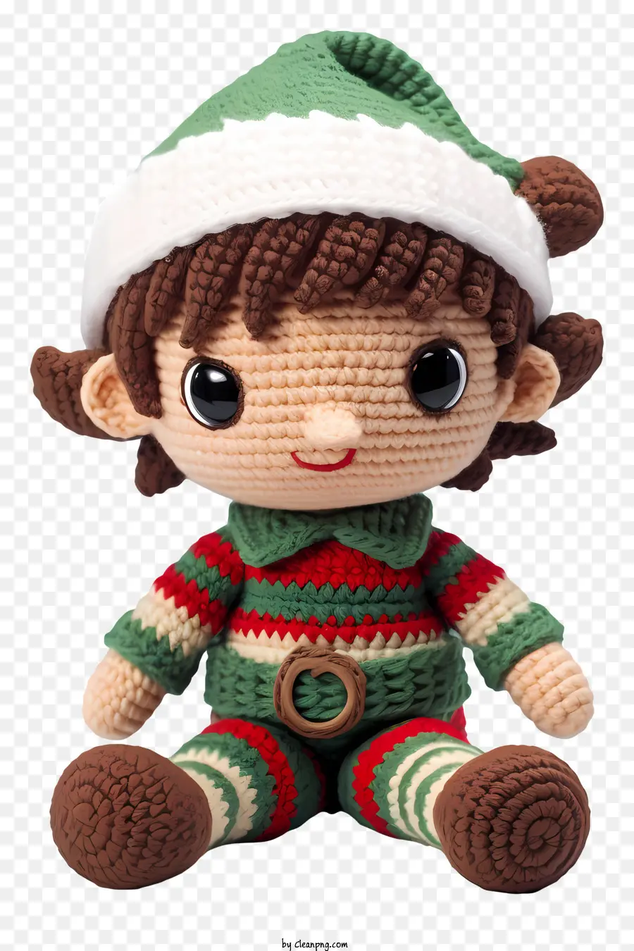 Peluche Père Noël，Poupée Elfe Au Crochet PNG