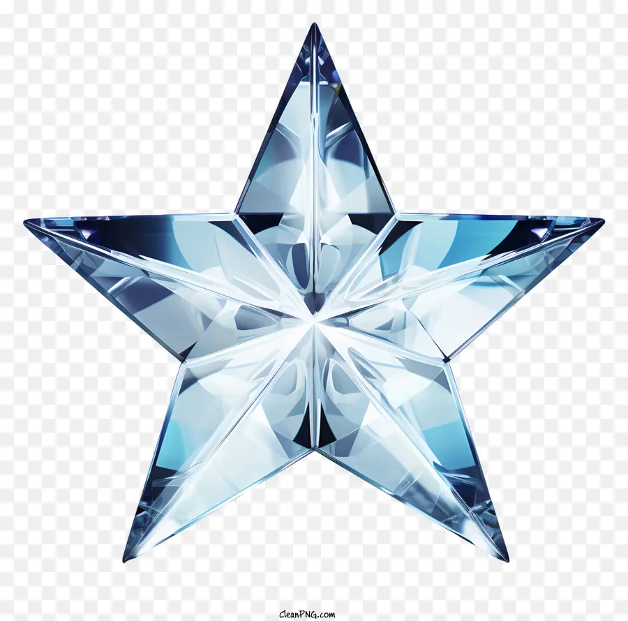 Ornement De L'étoile Bleue，Ornement D'étoile à Facettes PNG