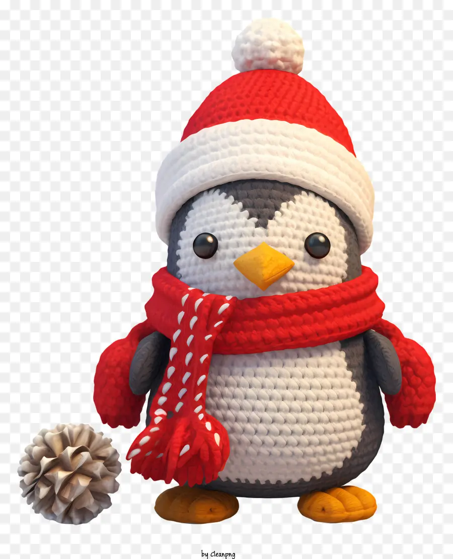 Pingouin，Le Rouge Et Le Chapeau Blanc PNG