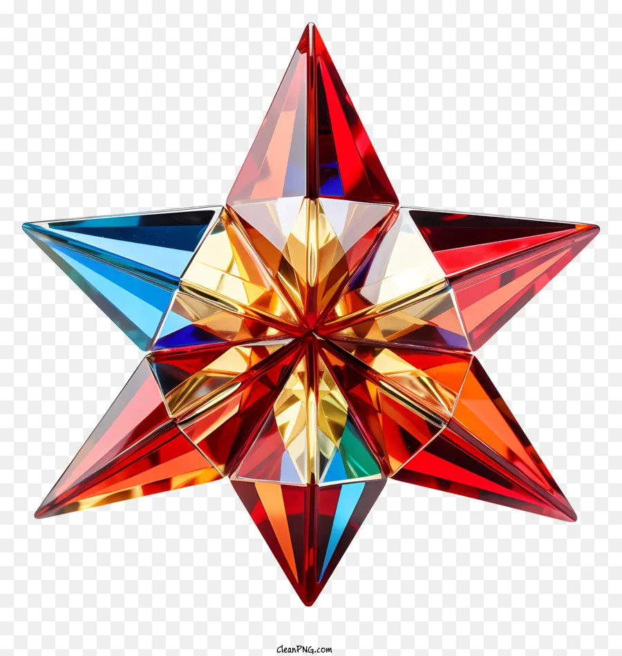 Ornement De Cristal étoile，Ornement Multicolore PNG