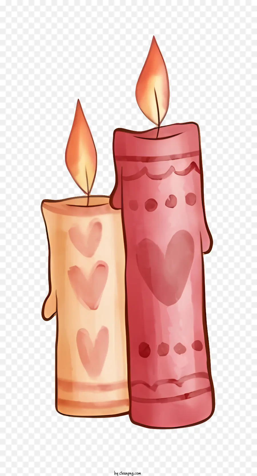 Bougies De La Saint Valentin，Papier Bougies PNG