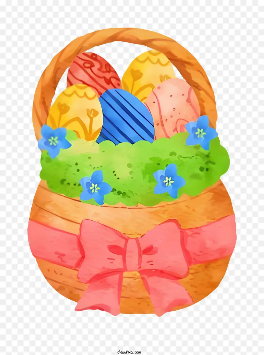 Oeufs De Pâques，Panier De Pâques PNG