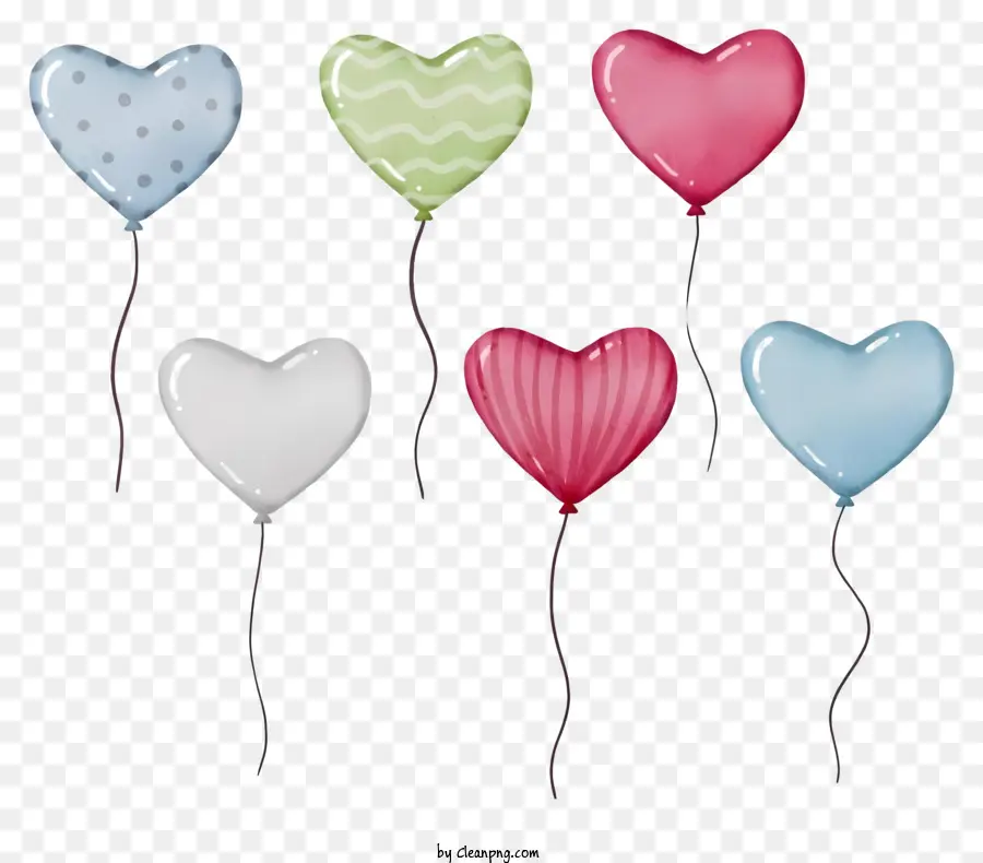 Ballons En Forme De Coeur，Ballons Coeur PNG