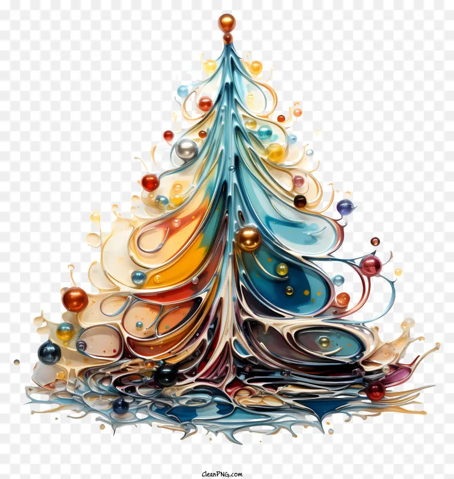 Coloré Arbre De Noël，Abstrait Arbre De Noël PNG
