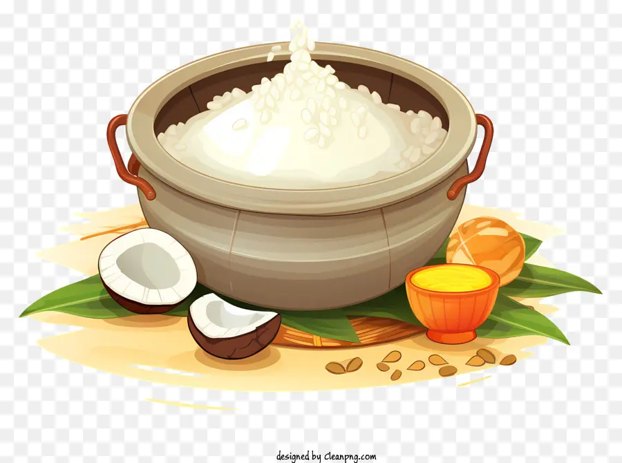 Bol à Riz，Riz Et Noix De Coco PNG