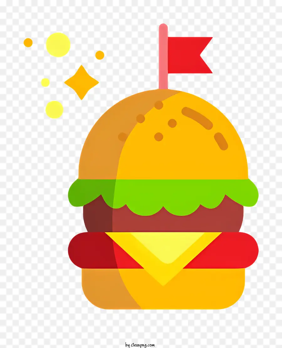 Hamburger Avec Drapeau，Hamburger PNG