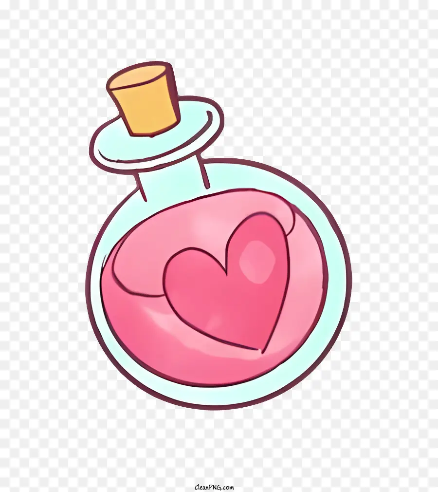 Bouteille En Forme De Coeur，Potion D'amour PNG