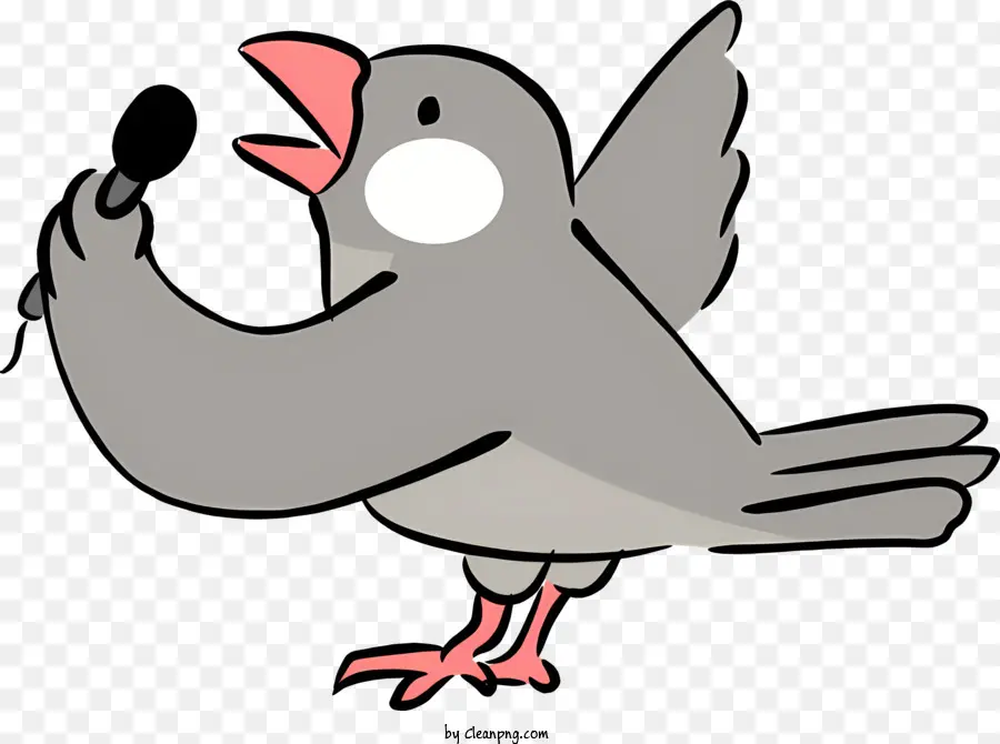 Oiseau De Dessin Animé，Oiseau Avec Microphone PNG