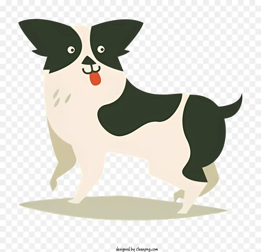 Chien Noir Et Blanc，Chien Avec La Langue Sortie PNG