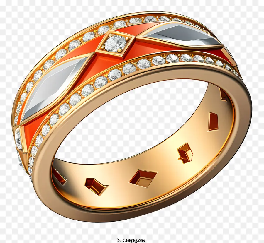 Conception Complexe De Bague En Diamant，Bague En Or PNG