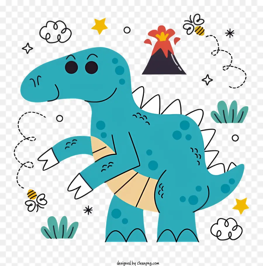 Dinosaure Bleu，Illustration Du Livre Pour Enfants PNG