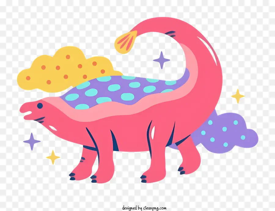 Illustration De Dinosaure Mignonne，Dinosaure Rose Et Bleu PNG