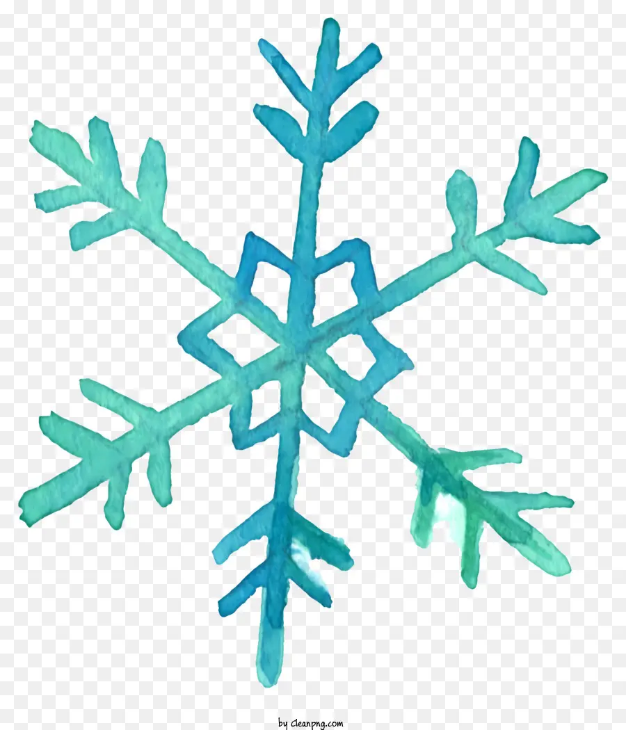 Flocon De Neige，Vert Aquarelle PNG