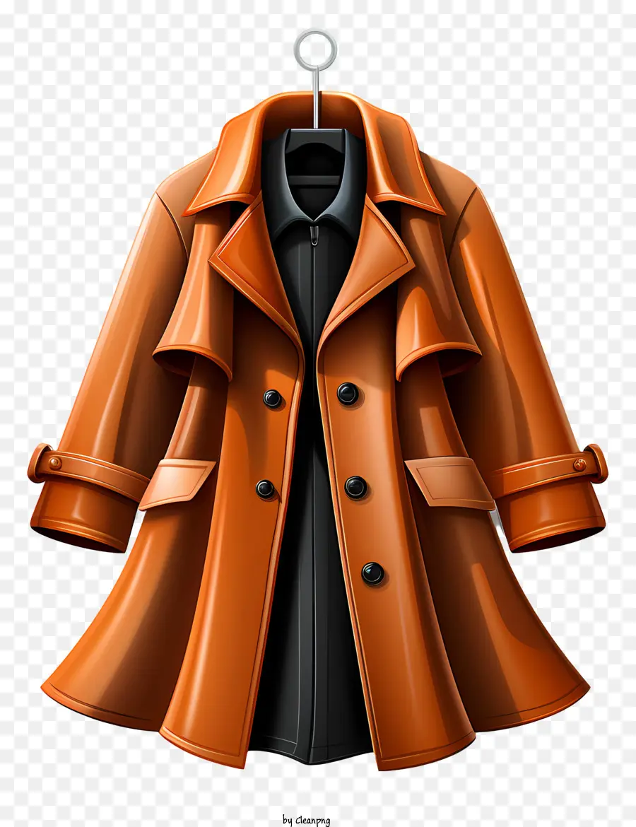 Imperméable Orange，Manteau Et Chemise PNG