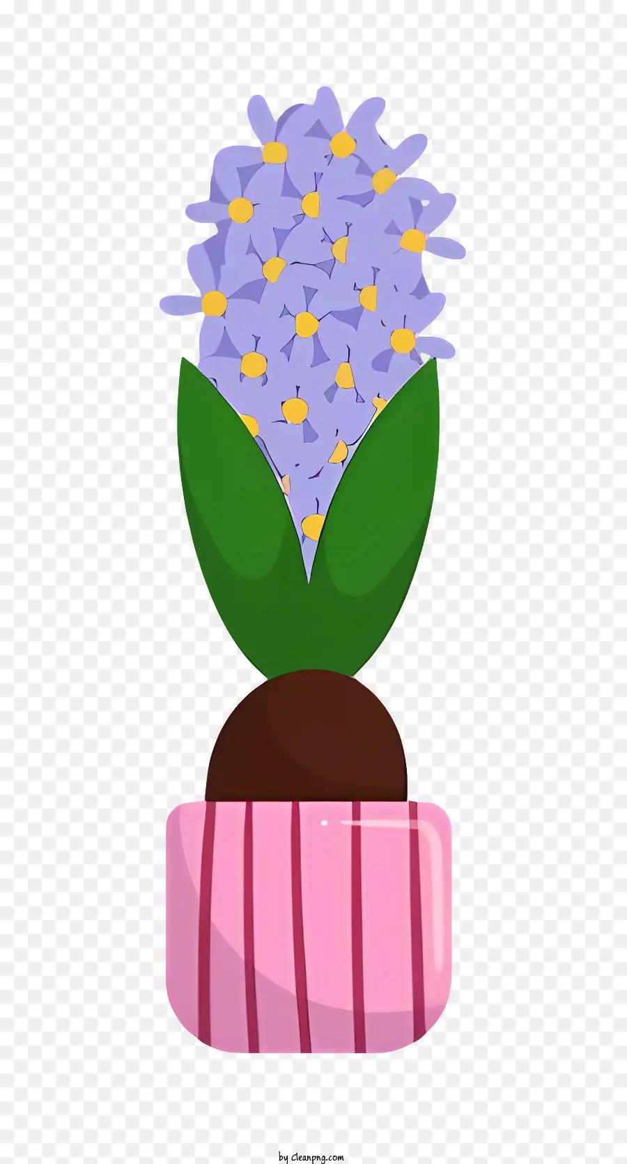 Petite Fleur Violette，Récipient à Rayures Roses PNG