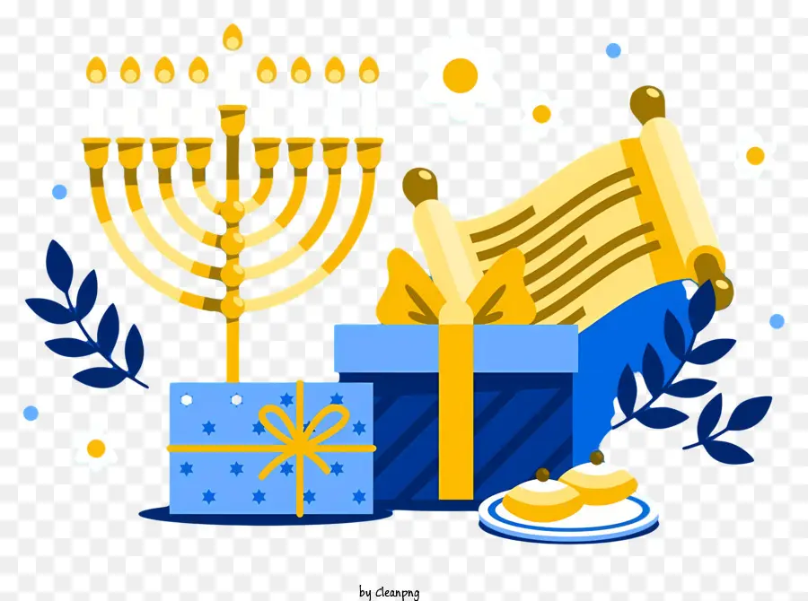 Menorah Hanukkah，Célébrations Juives PNG