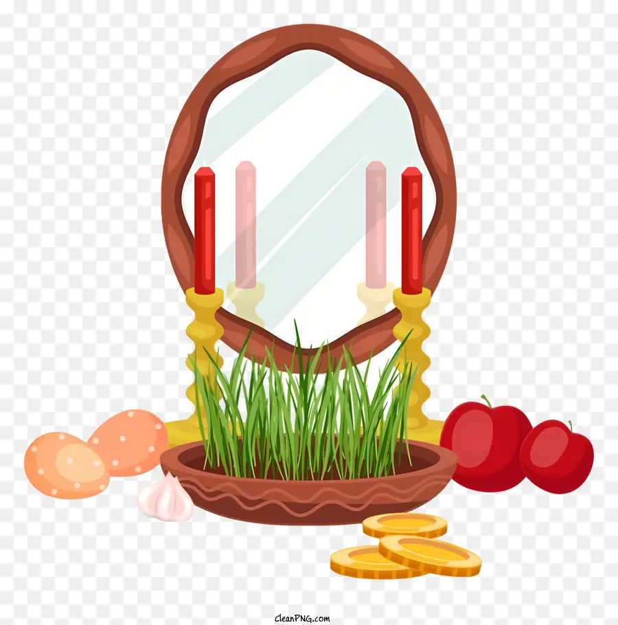 Miroir，Miroir Et Bougies PNG