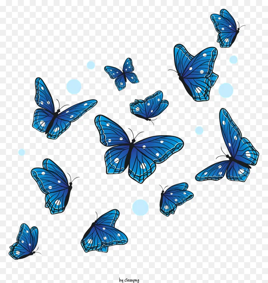 Papillons Bleus，Groupe De Papillons PNG