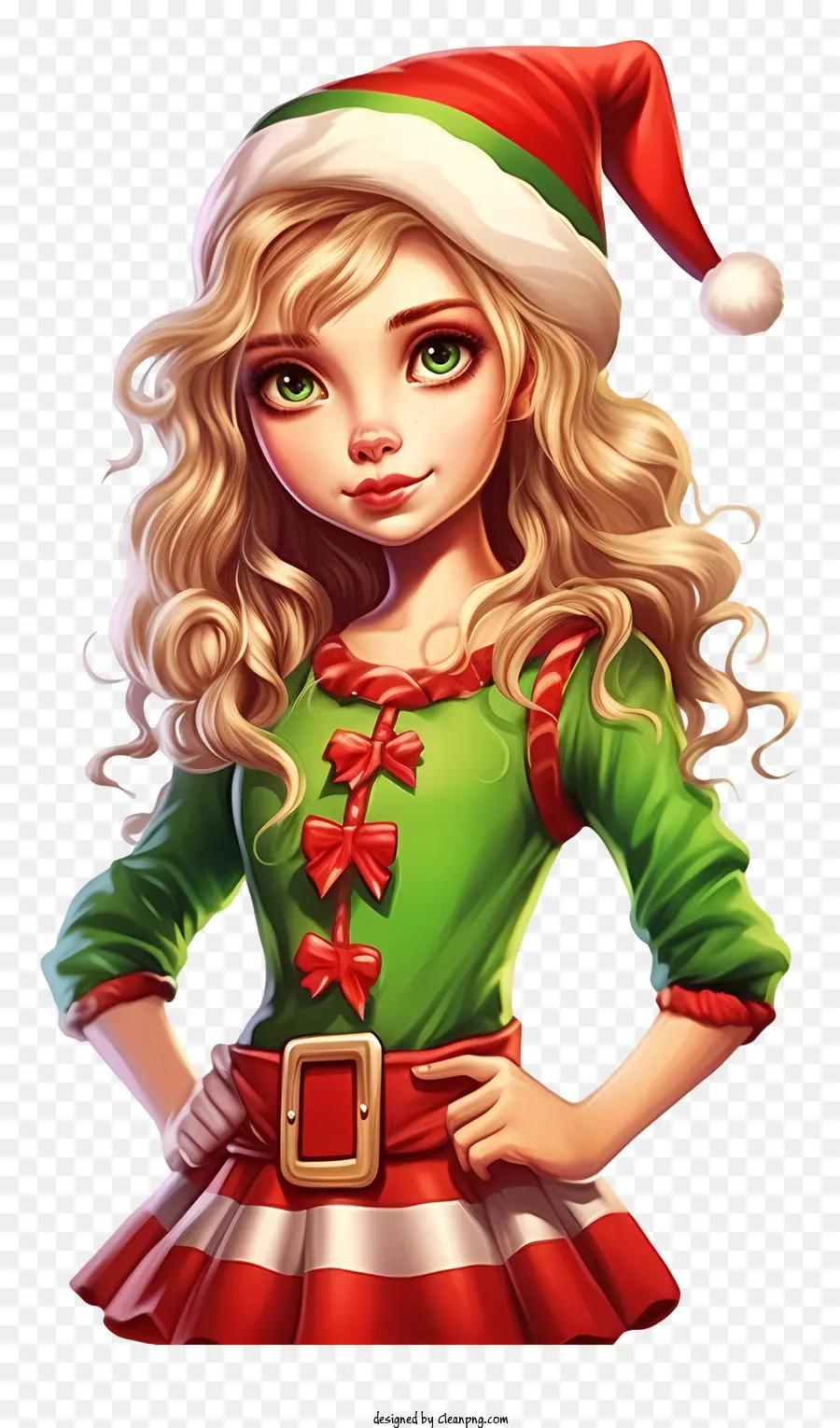 Costume D'elfe，Le Vert Et Le Rouge PNG
