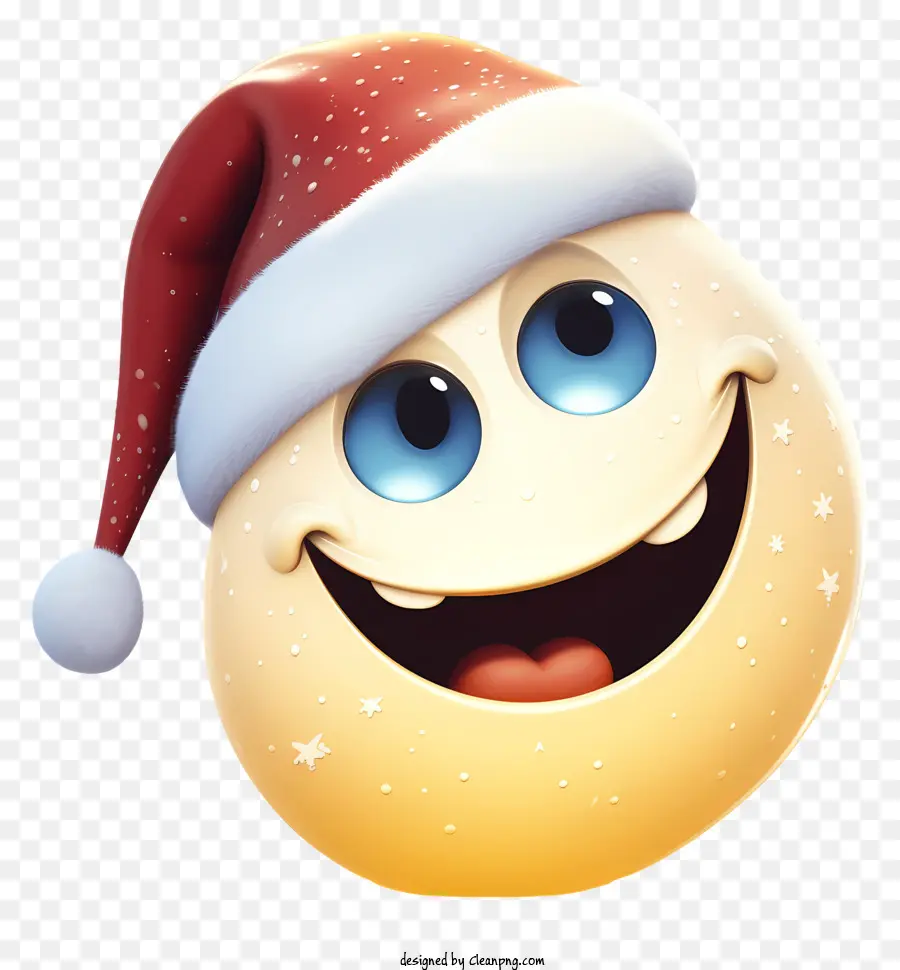 Emoji Chapeau De Père Noël，Visage Souriant PNG