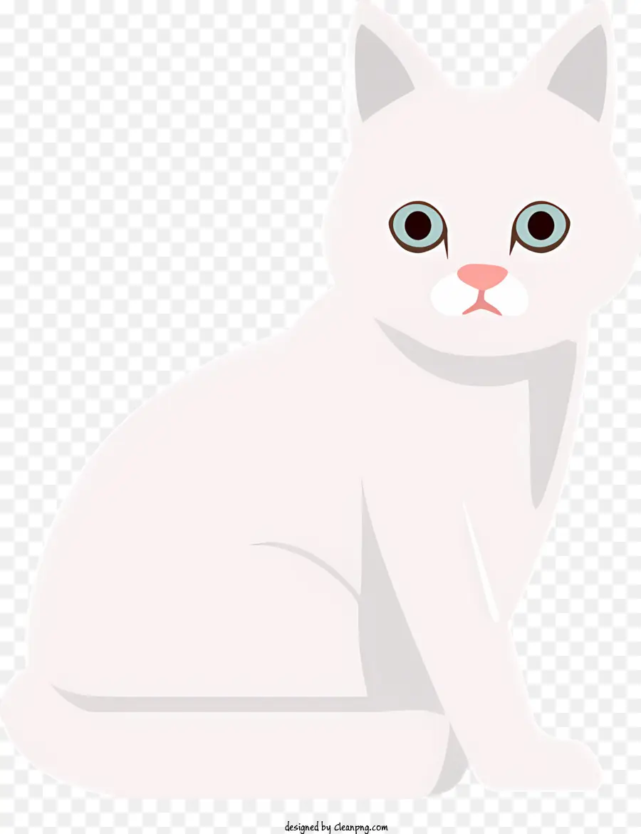 Chat Blanc，Yeux Verts PNG