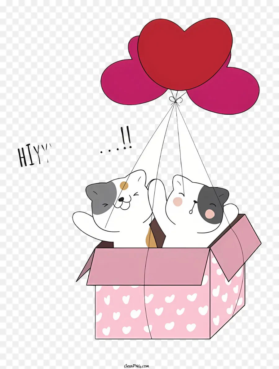 Chat Ballon，Coeur En Forme De Ballon PNG