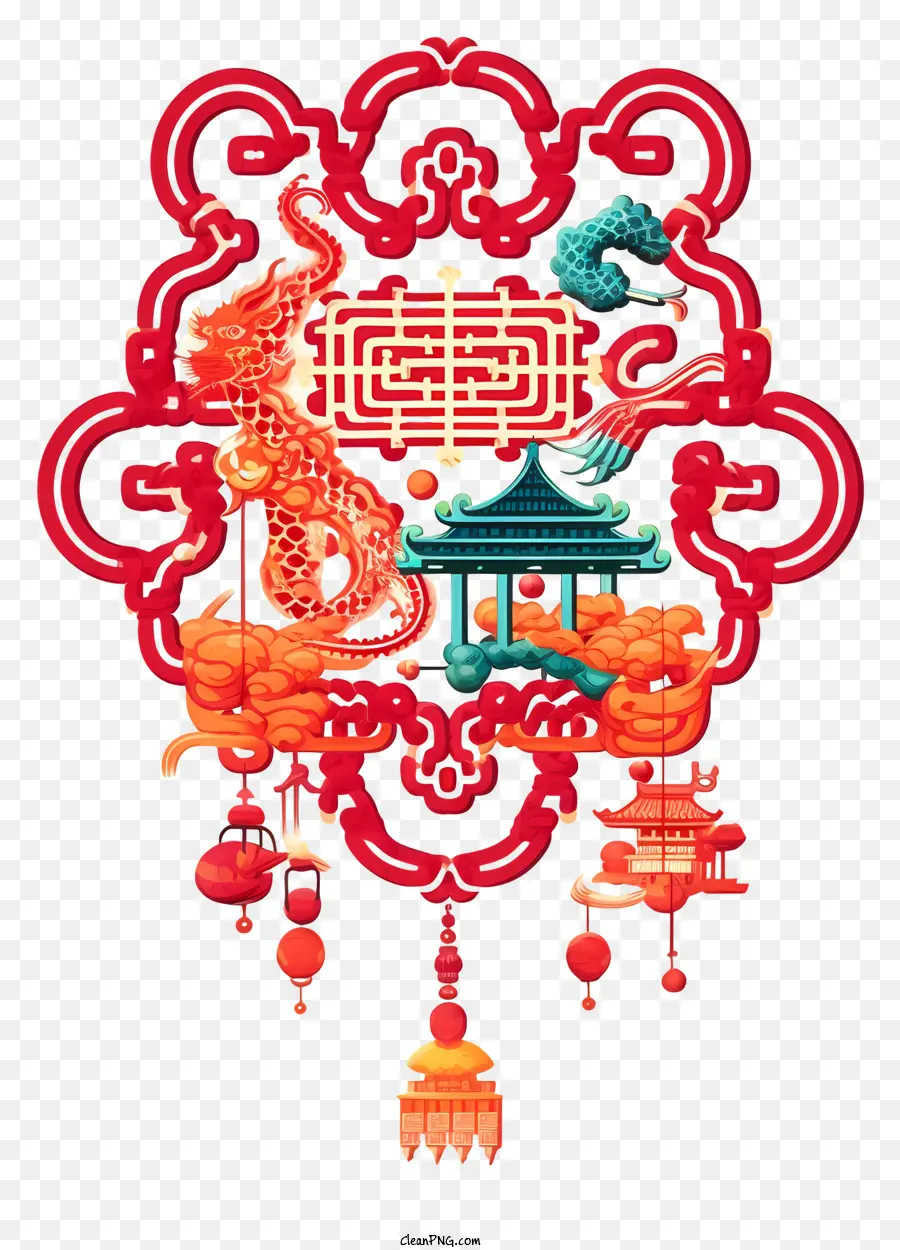 Style Chinois De Décoration，Symbole De Dragon PNG