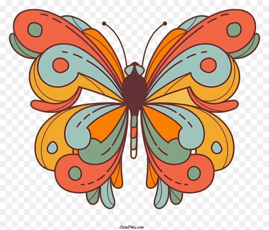 Papillons Colorés，Motifs Complexes PNG