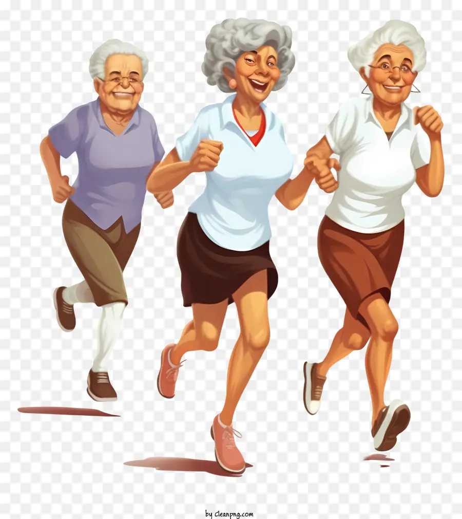 Les Femmes âgées Courent，Exercice Pour Les Femmes âgées PNG