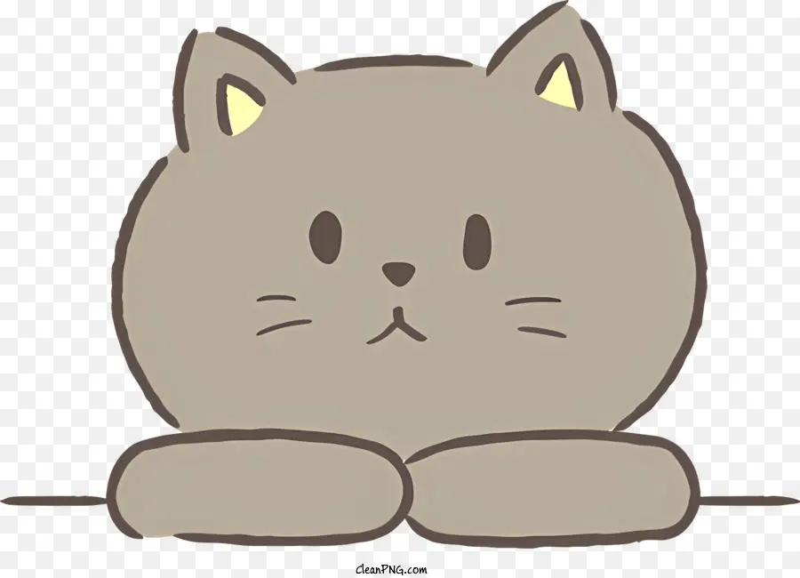 Gris Chat，Couché PNG