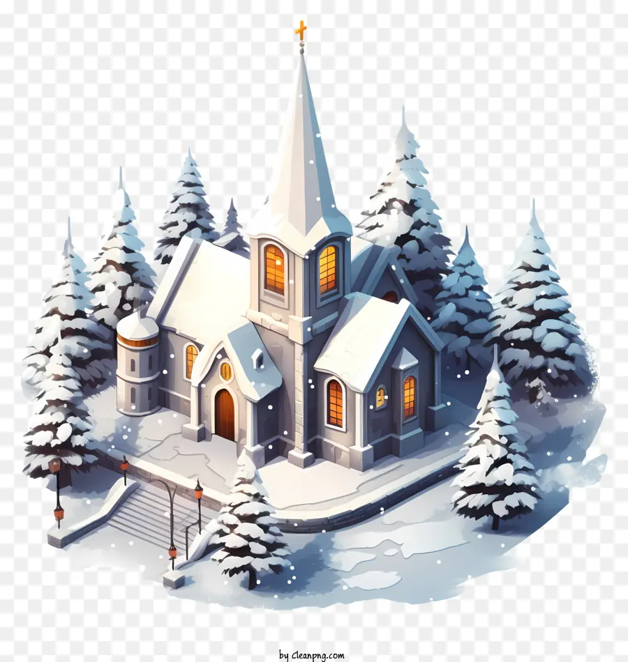 L'église Dans La Neige，L'hiver De L'Église PNG
