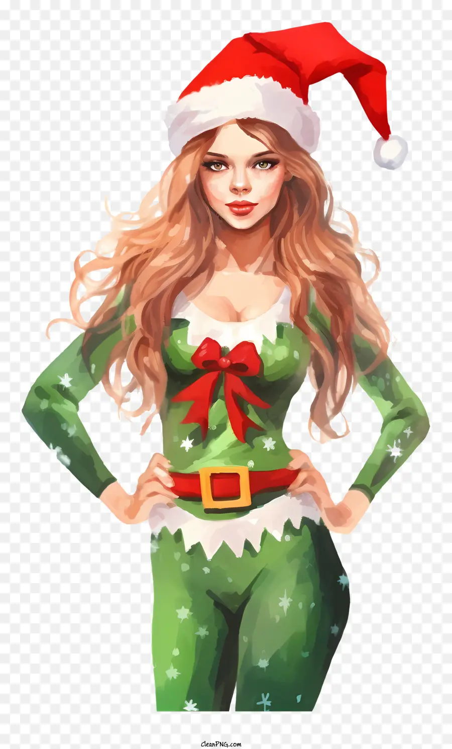 Femme，Femme Elfe De Noël PNG