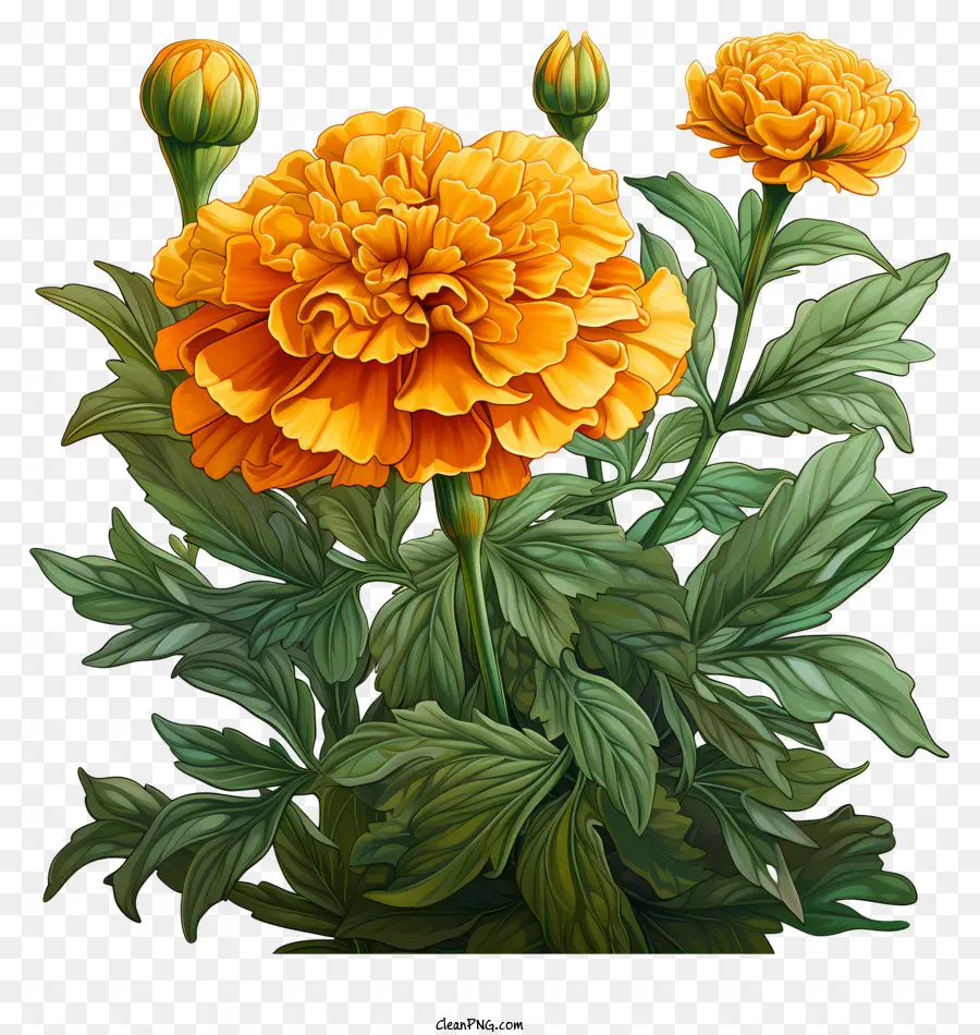 Oeillet Orange，Fleurs Jaunes PNG