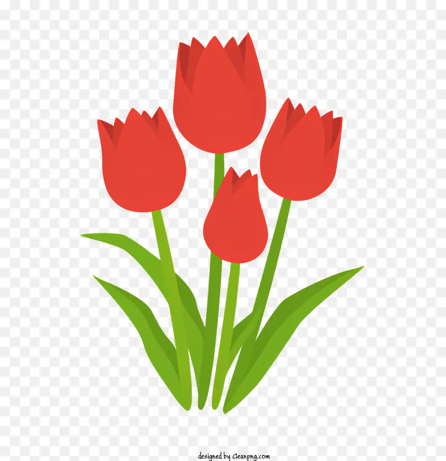 Tulipes Rouges，Bouquet De Tulipes PNG