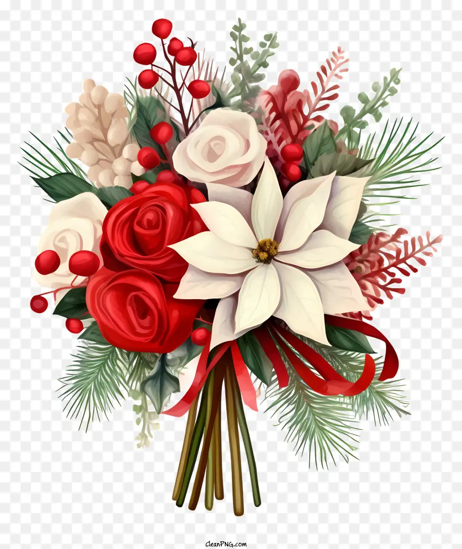 Bouquet De Noël，Roses PNG