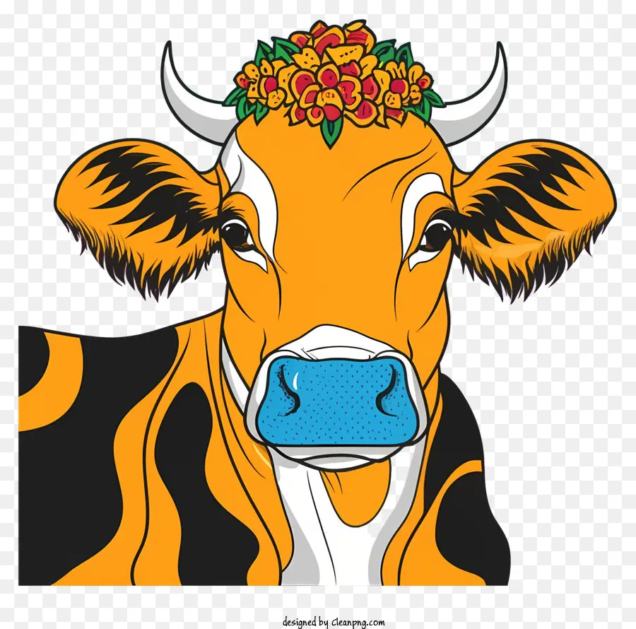 Dessin Animé，Vache Colorée PNG