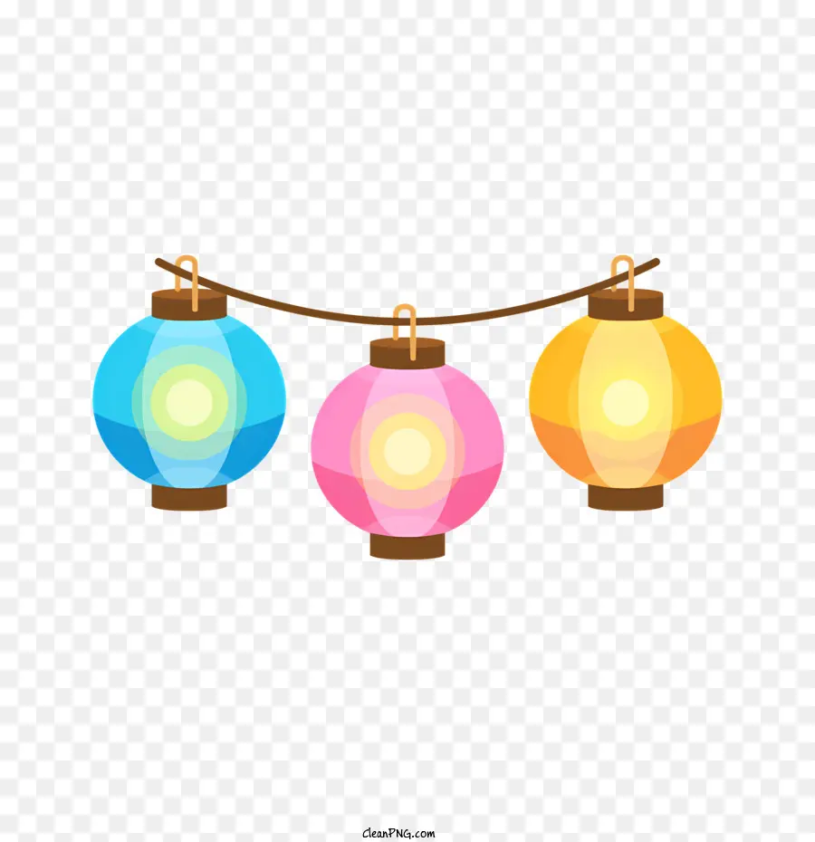 Lanternes，Coloré PNG