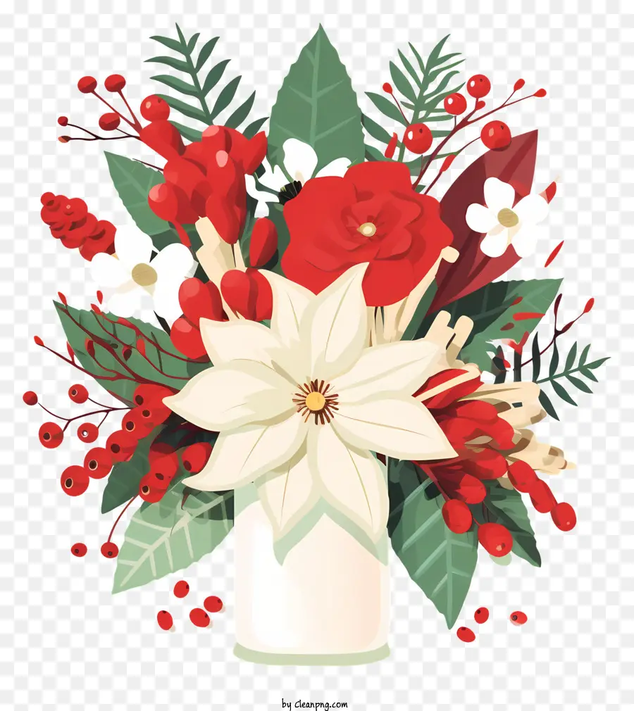 Vase，Fleurs De Noël PNG