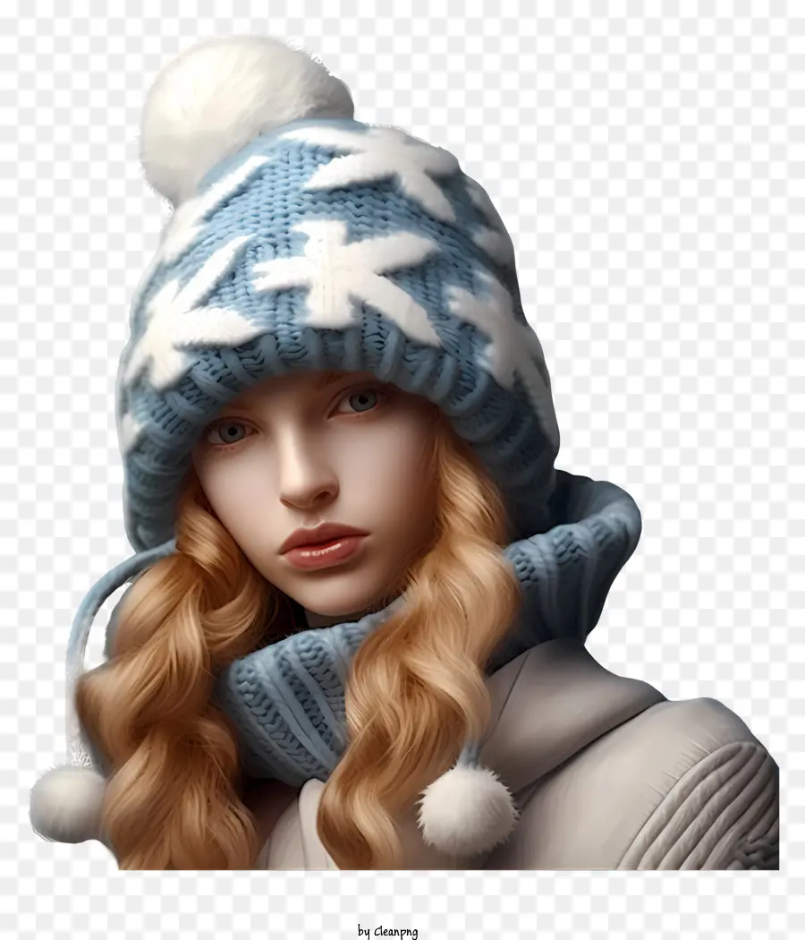 Mode Femme Hiver，Femme Au Chapeau D'hiver PNG