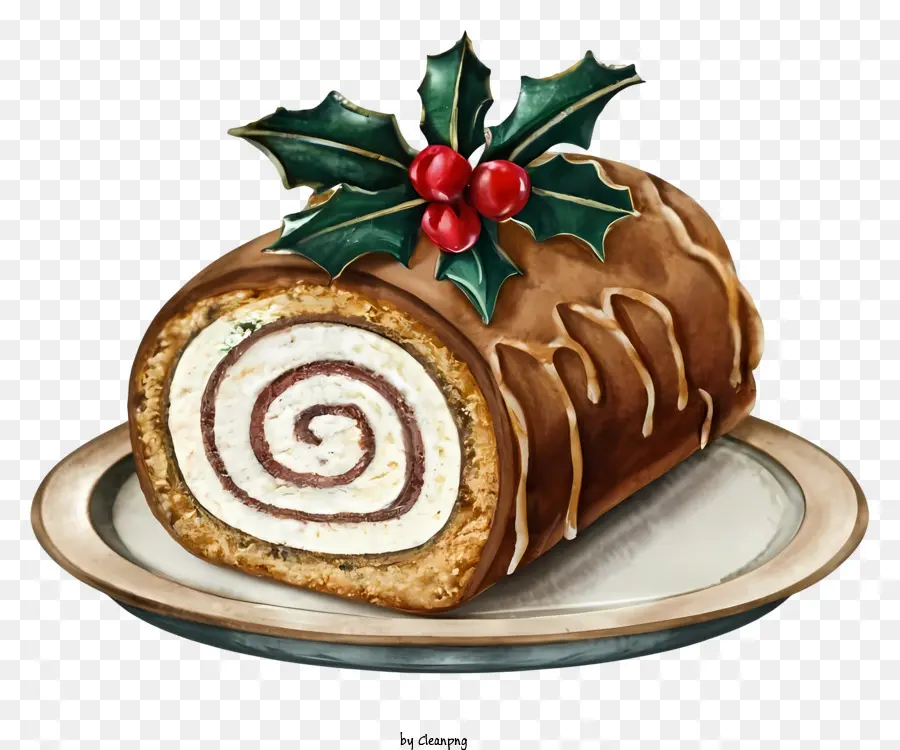 Gâteau De Noël，Feuille De Houx PNG