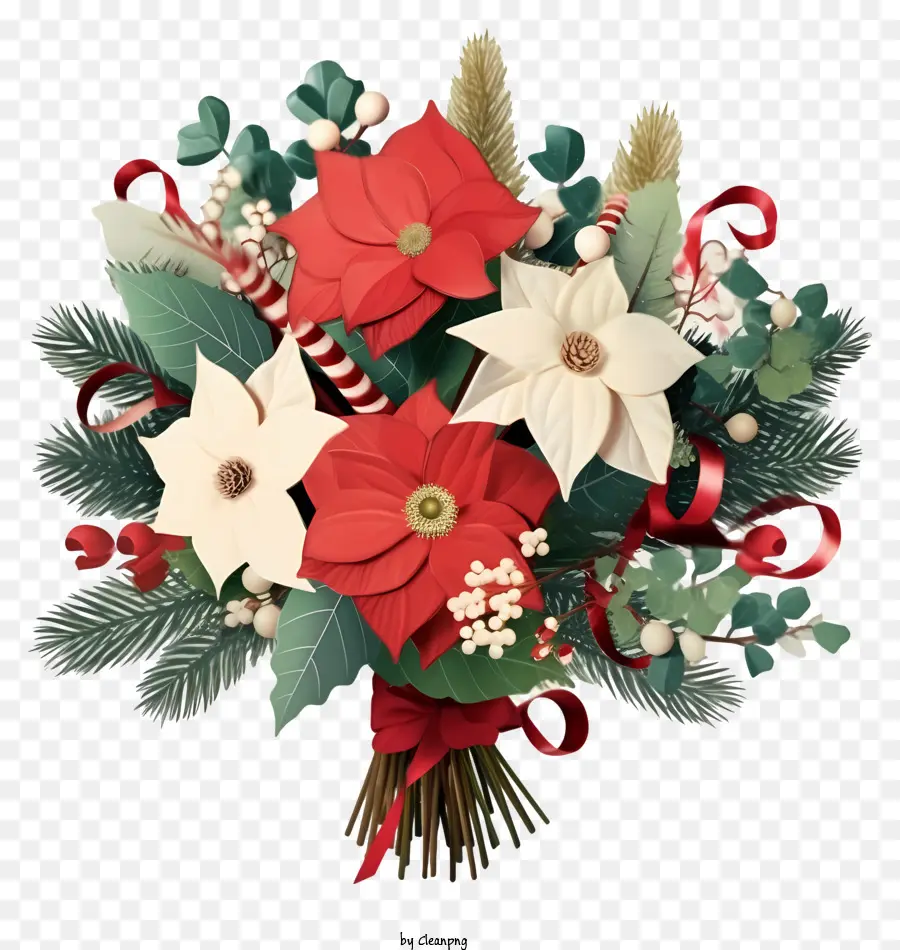 Bouquet De Noël，Poinsettias PNG