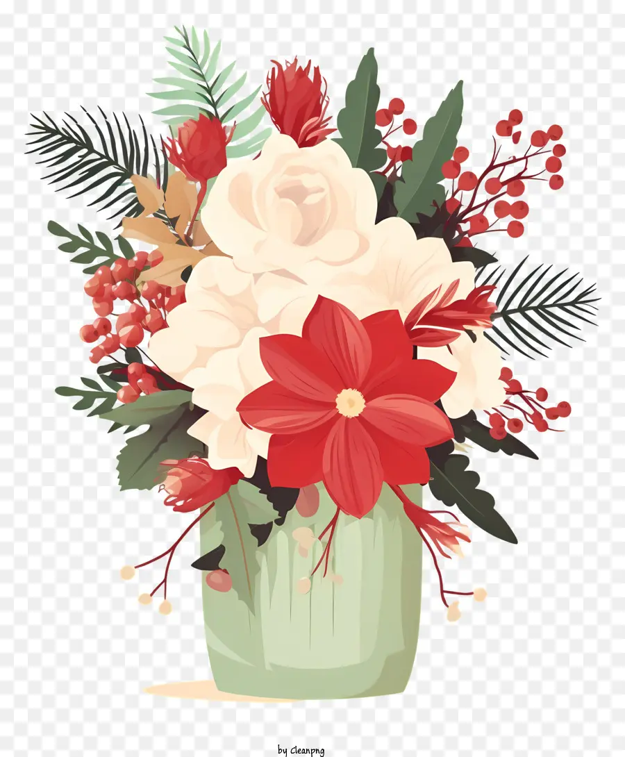 Arrangement Floral De Vacances，Bouquet Festif PNG
