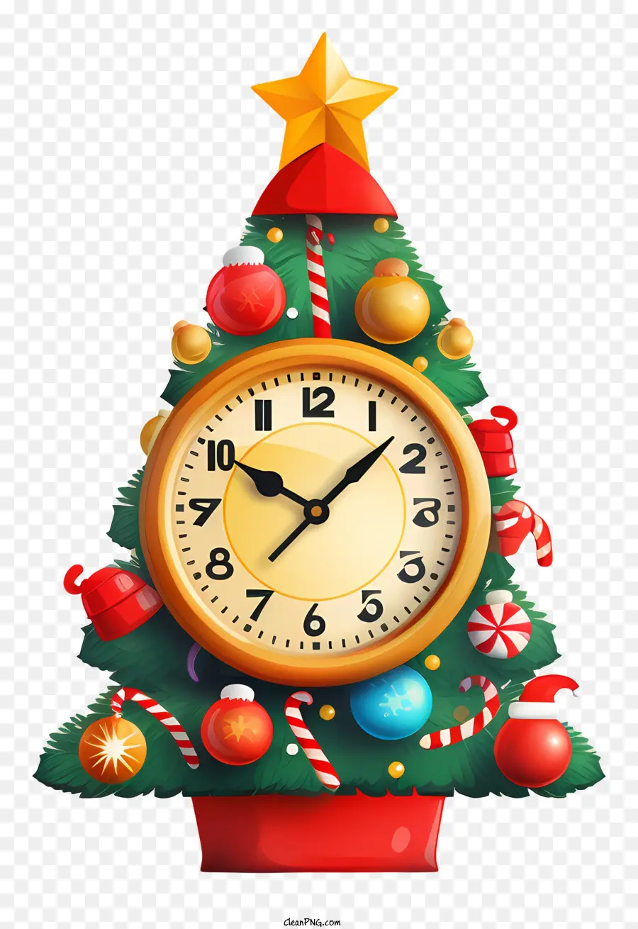 Noël Horloge，Horloge Ornée PNG