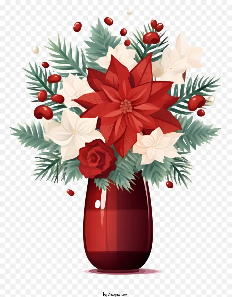 Fleurs Rouges Et Blanches，Bouquet De Fleurs PNG